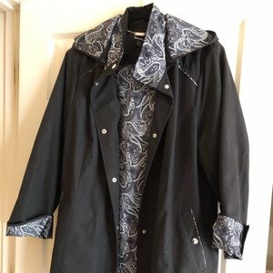 Dennis Basso hooded rain jacket